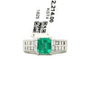 Estate Emerald and Diamond Ring set in  Platinum size