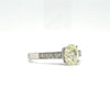 Natural 1 Ct Yellow Oval Diamond Set In 14Kt White Gold