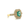 Natural 1.5ct emerald & .75ctw diamonds in 14kt yellow gold ring size 7.5