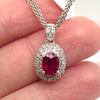 1ctw Natural Ruby & .33ctw Natural Diamonds In 14kt White Gold Pendant