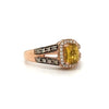 Natural 1 Ct Yellow Sapphire No Heat Set In 14Kt Rose Gold LeVian Mount