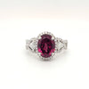 3ctw Rubellite Tourmaline With .83ctw Diamonds & 18kt White Gold Ring