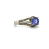 Estate Natural .75ctw Tanzanite & diamond and colored diamond ring in 14kt white gold size 7.5