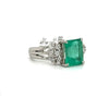 2.08ct Natural Columbian  Emerald and .33ctw diamond accent ring in Platinum