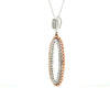 10Kt Two-Toned Gold & 0.10 Natural Diamond Oval Pendant with Chain