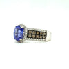 LeVian 14kt White Gold & Tanzanite Ring With Natural Chocolate & White Diamond Accents