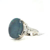 6.22 Ct Black Opal & Platinum Ring With Diamond Accents