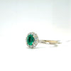 1/2 Ct Emerald & 1/2 Ctw Natural Diamond Ring in 18Kt White Gold