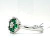 0.51 Ct Emerald & Natural Diamond Ring in 18Kt White Gold