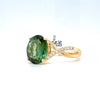 2.87 Ct Tourmaline & 0.10 Ctw Natural Diamond Ring in 18Kt Yellow Gold