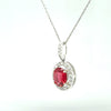 14Kt White Gold & 0.81 Ct Red Spinel Necklace with Diamond Accents