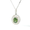 14Kt White Gold & 1 Ct Zircon Necklace with Natural Diamond Accents