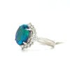 2.40 Ct Black Australian Opal & 0.40 Ctw Natural Diamond Accents In Platinum Setting