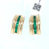 1.3 Ctw Colombian Emerald & 14Kt Yellow Gold Leverback Earrings