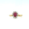3/4 Ct Ruby Ring & Natural Diamond Accents in 10Kt Yellow Gold