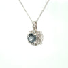 NEW 14Kt White Gold & 3/4 Ctw Color-Changing Spinel Necklace WIth Natural Diamond Accents