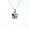 NEW 14Kt White Gold & 3/4 Ctw Color-Changing Spinel Necklace WIth Natural Diamond Accents