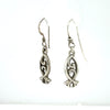 James Avery Sterling Silver Scrolled Ichthus Fish Dangle Earrings