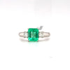 1.28 Ct Colombian Emerald & 0.25 Ctw Natural Diamond Ring in Platinum