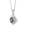 1.01 Ctw Sapphire & 0.30 Ctw Natural Diamond Pendant & Chain In Platinum