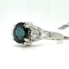 2.45 Ct Sapphire & Natural Diamond Ring in Platinum