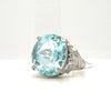 12.46 Ct Aquamarine & Natural Diamond Ring in Platinum
