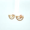 10Kt Yellow Gold & Natural Diamond Half Circle Stud Earrings