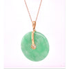 25mm Circle Jade Pendant on 18in 14Kt Yellow Gold Chain