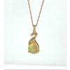 Opal & Natural Diamond Necklace in 10Kt Rose Gold
