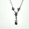 3/4 Ctw Sapphire & Natural Diamond Accents Dangle Pendant & Chain in 1oKt White Gold