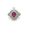 Natural Pink Sapphire 2.18 Ct With 1.13 Ctw Diamond Accents In Platinum