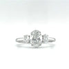 1.5 Ctw LAB Diamond Oval 3 Stone Ring In 14Kt White Gold