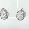 2.43 Ctw LAB Diamond Halo Cluster Stud Earrings In 14Kt White Gold