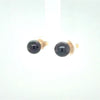 14Kt Yellow Gold & Dyed Pearl Stud Earrings
