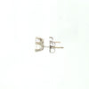 2/3 Ctw Natural Princess Cut Diamond Studs in 14kt White Gold