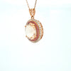 5 Ct Morganite & 0.10 Ct Ruby Pendant with Natural Diamond Accents in 14Kt Rose Gold