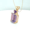 9 Ctw Amethyst Pendant & Chain in 14Kt Yellow Gold