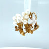 Estate 18Kt Yellow Gold Pearl Clip On Earrings with Natural Diamond Accents