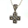 John Hardy Sterling Silver & 18kt White Gold Cross Pendant on Sterling Silver Chain