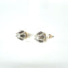 14Kt Yellow Gold & 0.30 Ctw Natural Diamond Flower Screwback Earrings