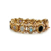 Estate 14Kt Gold Gemstone & Diamond Slider Bracelet