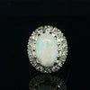 Estate 2.5 Carat Opal & 1/3 CTW Diamond Ring in 14Kt white gold