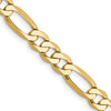 14K 5.25mm Flat Figaro with Lobster Clasp, Chain Sizes 7 To 30 Inches