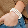 14k 6-7mm White Cultured Pearl 3-strand 7.5 Inch Bracelet